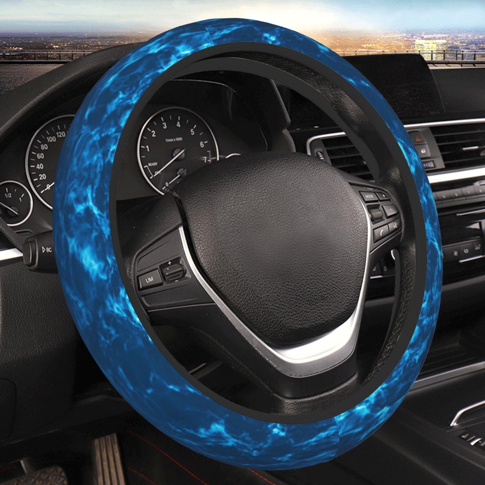 Underwater Ocean View Printed Car Steering Wheel Cover Anti Slip Steering Wheel Protector Elastic Decoration Protector for Woman Man Car Accessories for Most Cars von EVANEM