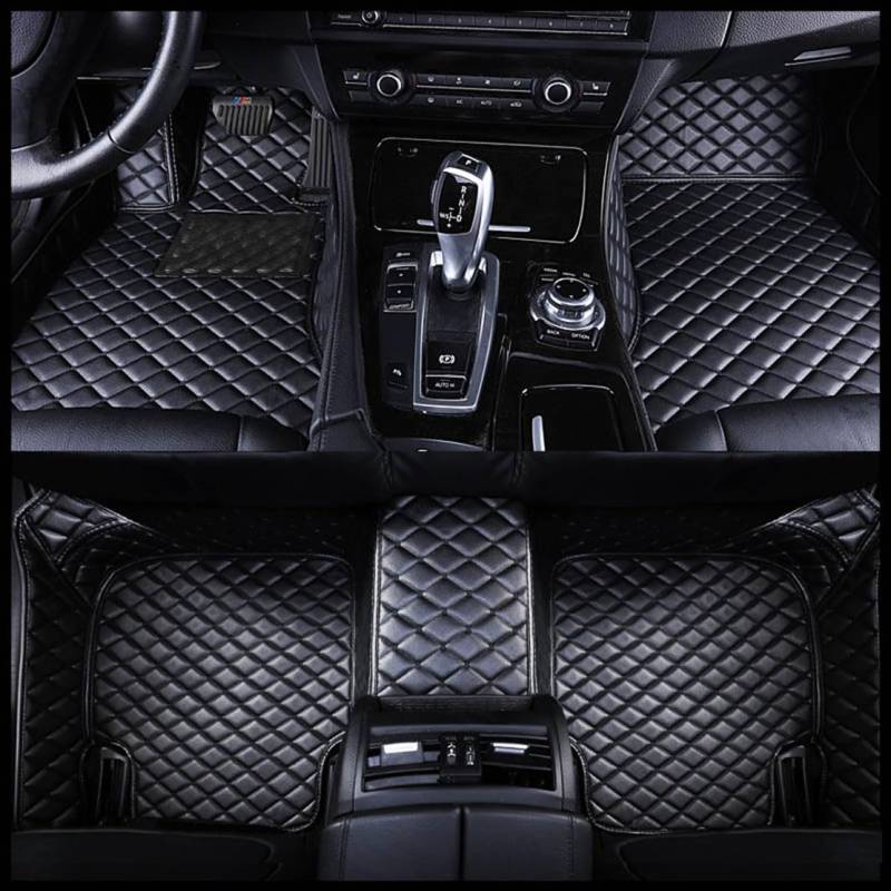 Universal Foot Pad Car Lederbodenmatten, kompatibel mit Mini Cooper 2door 3portesF56 2014-2023.,A-Black von EVANEM