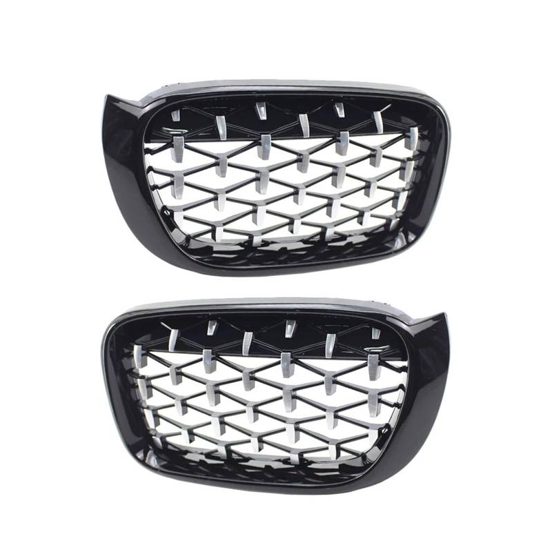 Front Kühlergrille Für X3 F25 Facelift Für X4 F26 2014 2015 2016 2017 Auto Front Nierengrill Diamantgrill Schwarz Chrom Styling Zubehör Front Kühlergrill(Diamond Glossy Black) von EVEKHAHHRB