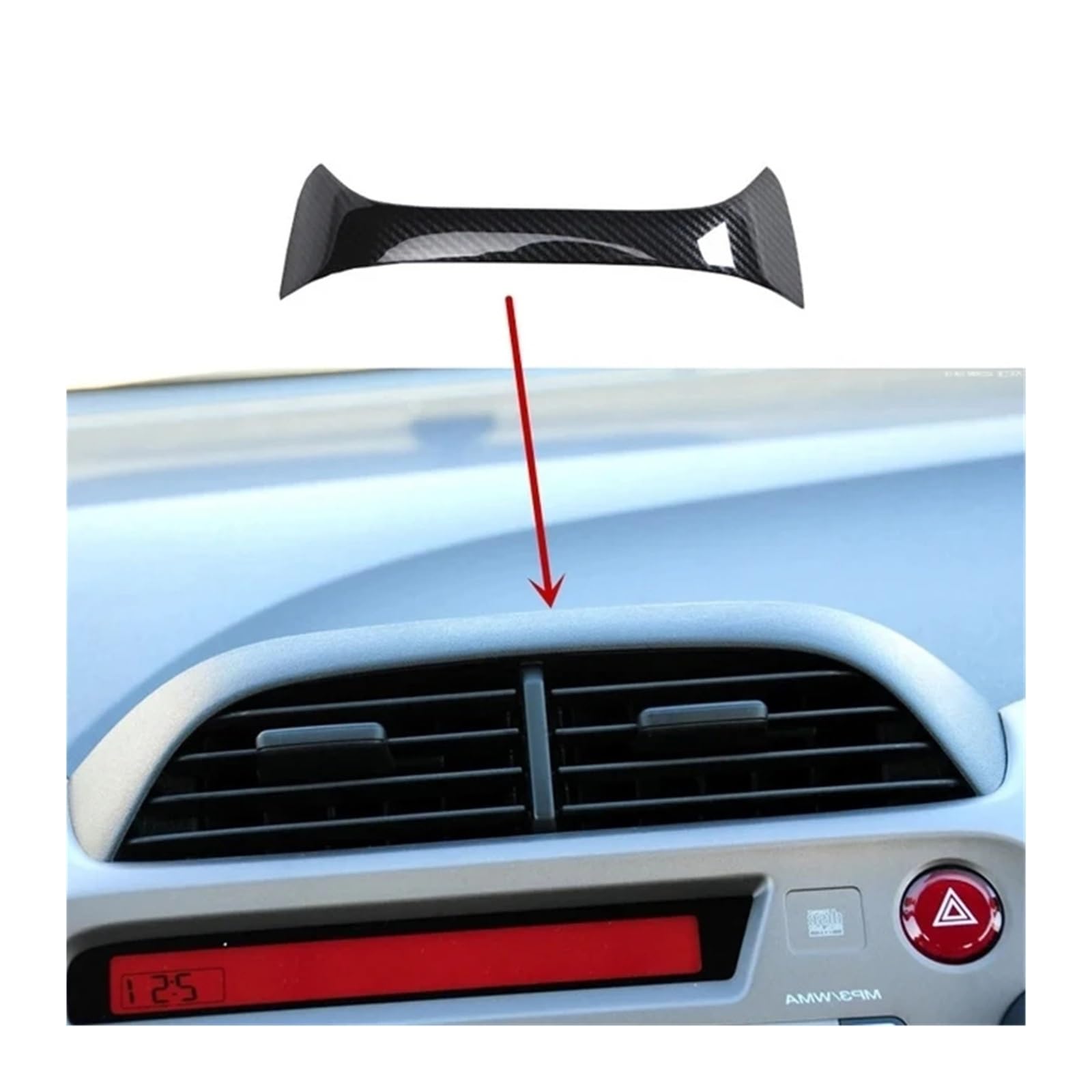 Getriebe Panel Trim Für Fit GE8 GE6 2008 2009 2010 2011 2012 2013 Rechtslenker Dekoration Zubehör Innenverkleidungen Aufkleber Mittelkonsole Frame(Mid air Vent) von EVEKHAHHRB