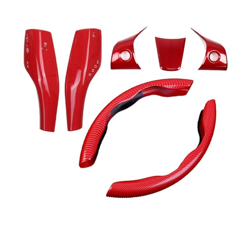 Getriebe Panel Trim Für Tesla Für Modell 3/Y 2017 2018 2019 2020 2021 2022 2023 Auto Lenkrad Trim Schaltwippe Abdeckung Rahmen Aufkleber Mittelkonsole Frame(CB-Red) von EVEKHAHHRB