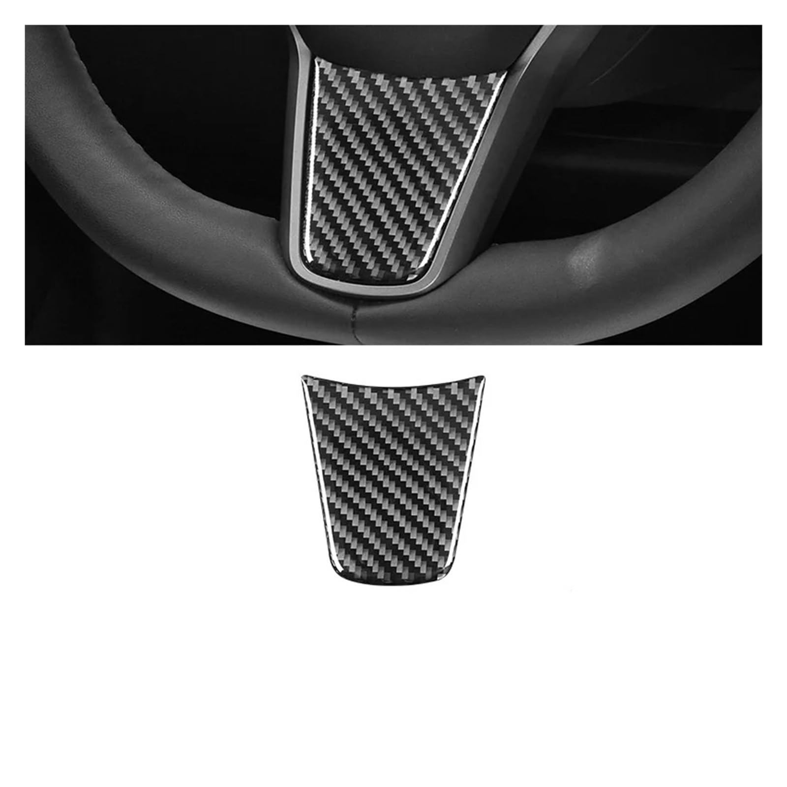 Getriebe Panel Trim Für Tesla Für Modell 3 Auto Lenkrad Center Säule Fenster Lift Abdeckung Trim Aufkleber Mittelkonsole Frame(Steering Wheel Trim) von EVEKHAHHRB