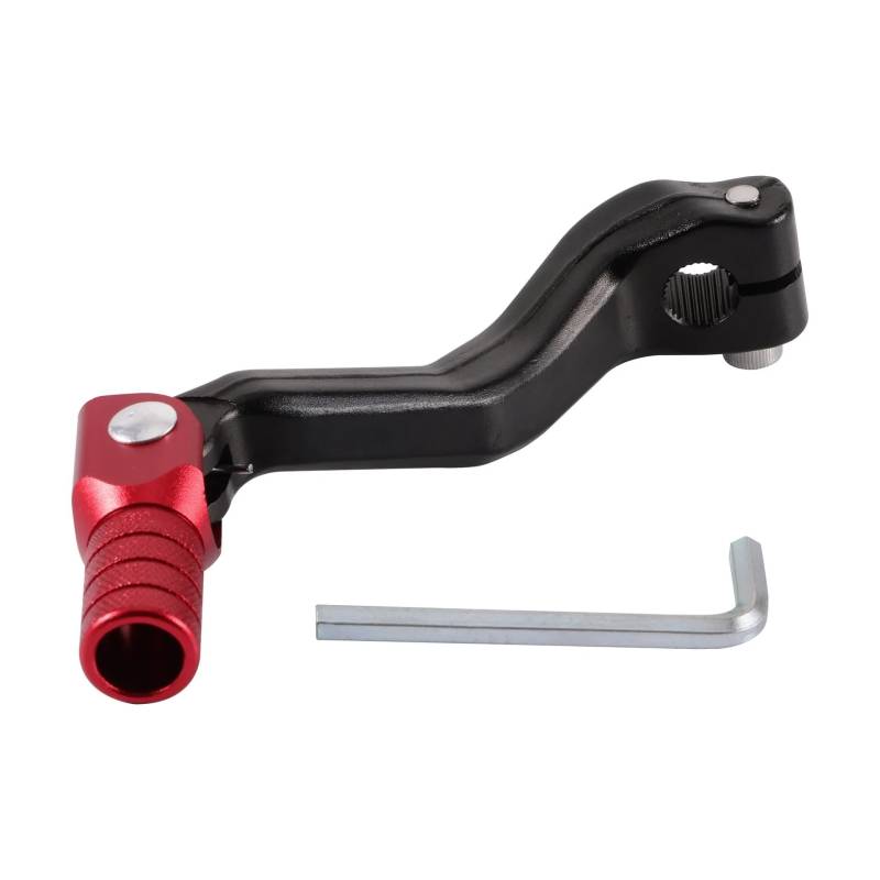 Schaltstabilisator Schalthebel Aluminium Klapp Schalthebel Motorrad Modifizierte Schalthebel Für Huayang Xmotos Edle Flugzeug Modell Für CB250 Präzises Schalten(Black Rod with Red H) von EVEPSUYMPN