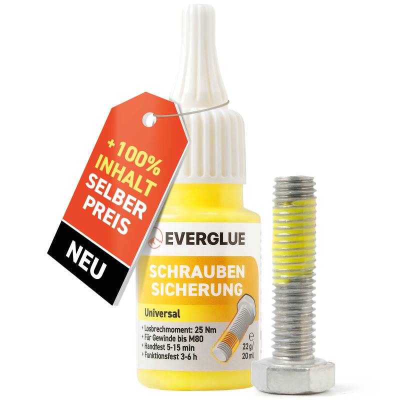 EVERGLUE Schraubensicherung anaerob mittelfest normal demontierbar bis M80-Gewinde 22g Dosierflasche von EVERGLUE