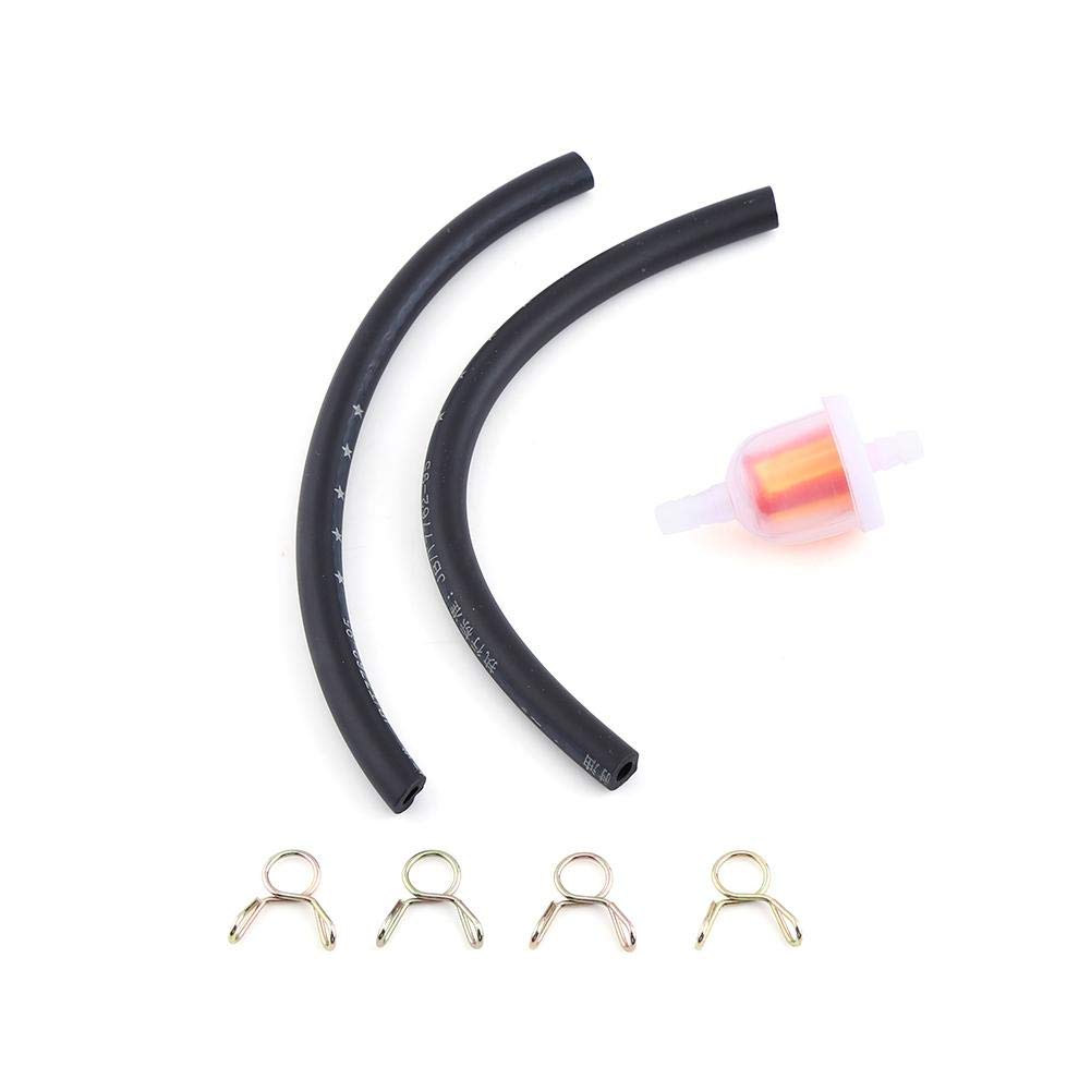 1x Ölfilter Universal Motorrad Kunststoff + Gummi + Metall Benzin Kraftstofffilter Kit Mit Schlauchschellen Klarer Filter und schwarzer Schlauch von EVGATSAUTO