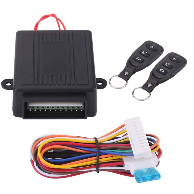 Auto Keyless Entry System, Zentralverriegelung, 80 Meter 12V Universal Autotürschloss Keyless Entry System mit Kofferraumfreigabe Remote Central Control Box Kit von EVGATSAUTO