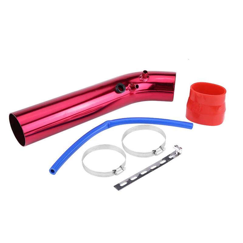 Auto Luftansaugschlauch 76mm Auto Unifür Versal Aluminium Luftansaugansaugrohr Filter Schlauch Kit(rot) von EVGATSAUTO