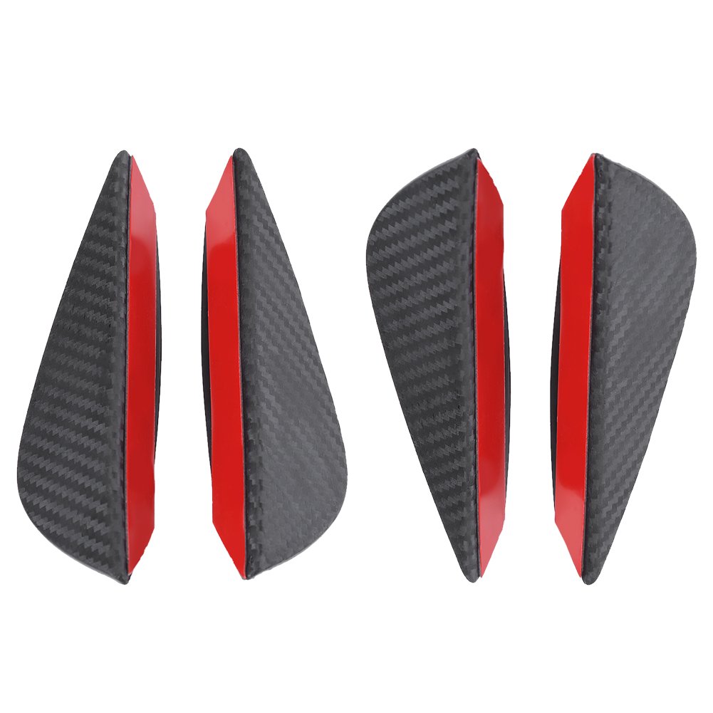 EVGATSAUTO ABS Carbon Carbon Frontstoßstangenlippe, 4-teiliges Universal ABS Carbon Carbon Frontstoßstangenflossen Lip Spoiler Canards Trim Kit von EVGATSAUTO