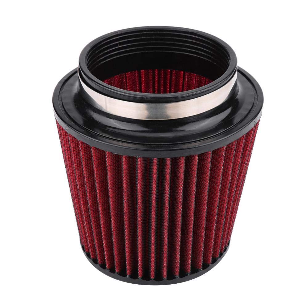 EVGATSAUTO Car Modification Luftfilter 38 38 ml Universal-Rundkegel-Luftansaugreiniger mit hohem Durchfluss und hohem Durchfluss 100 mm/3,9 "76 mm/3,0" Optional(100mm) von EVGATSAUTO