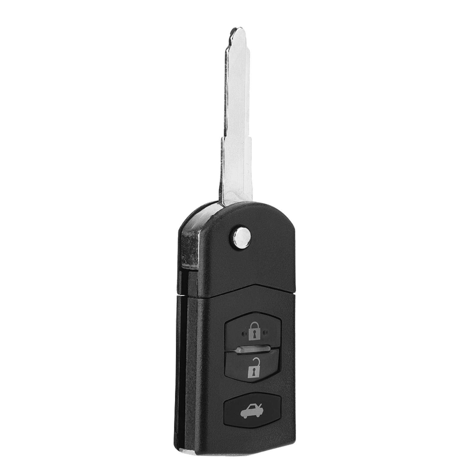 Schlüsseletui, 3 Tasten Flip Folding Remote Autoschlüssel Fall Blade Cover Shell Fit für 2 3 5 6 RX8 MX5 von EVGATSAUTO