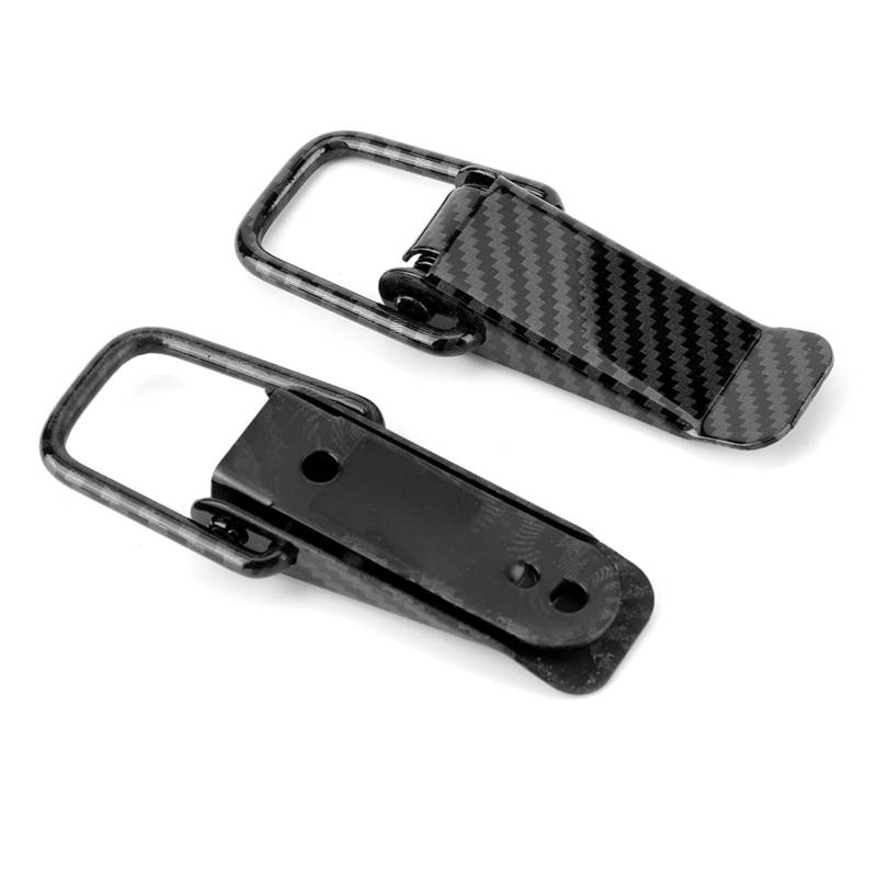 Hook Lock Clip, Universal Car Truck Haken Bonnet Lock Clip Schnellverschluss-Haubenstifte Black Carbon Fiber Texture von EVGATSAUTO