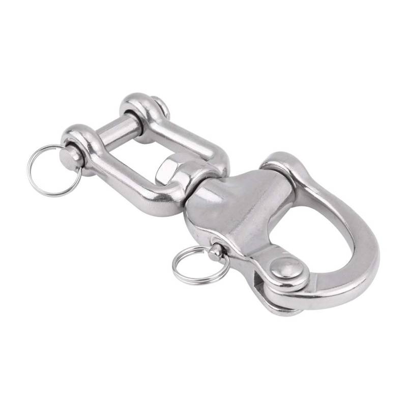 Jaw Swivel Snap Shackle, Quick Release Swivel Jaw Snap Segelschäkel für Segelboot Spinnaker Halyard 316 Edelstahl(128mm) von EVGATSAUTO