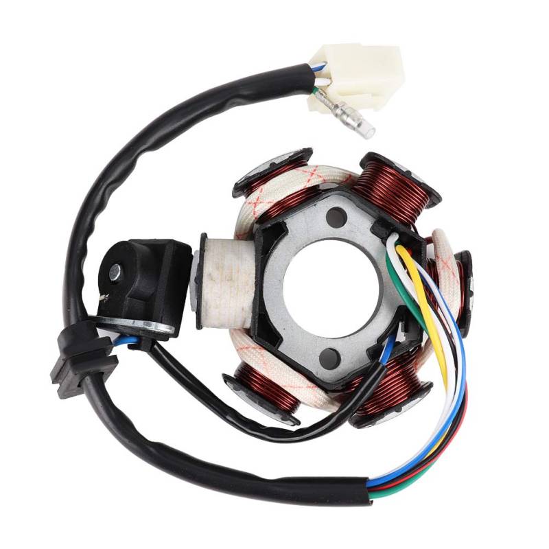 Magneto Stator, lichtmaschine stator quad ABS Material 83 mm Gesamtdurchmesser 6 Spulen 5 Draht Magneto Statorspulenplatte Passend für 50ccm 70ccm 90ccm 110ccm 125ccm ATV Go Kart von EVGATSAUTO