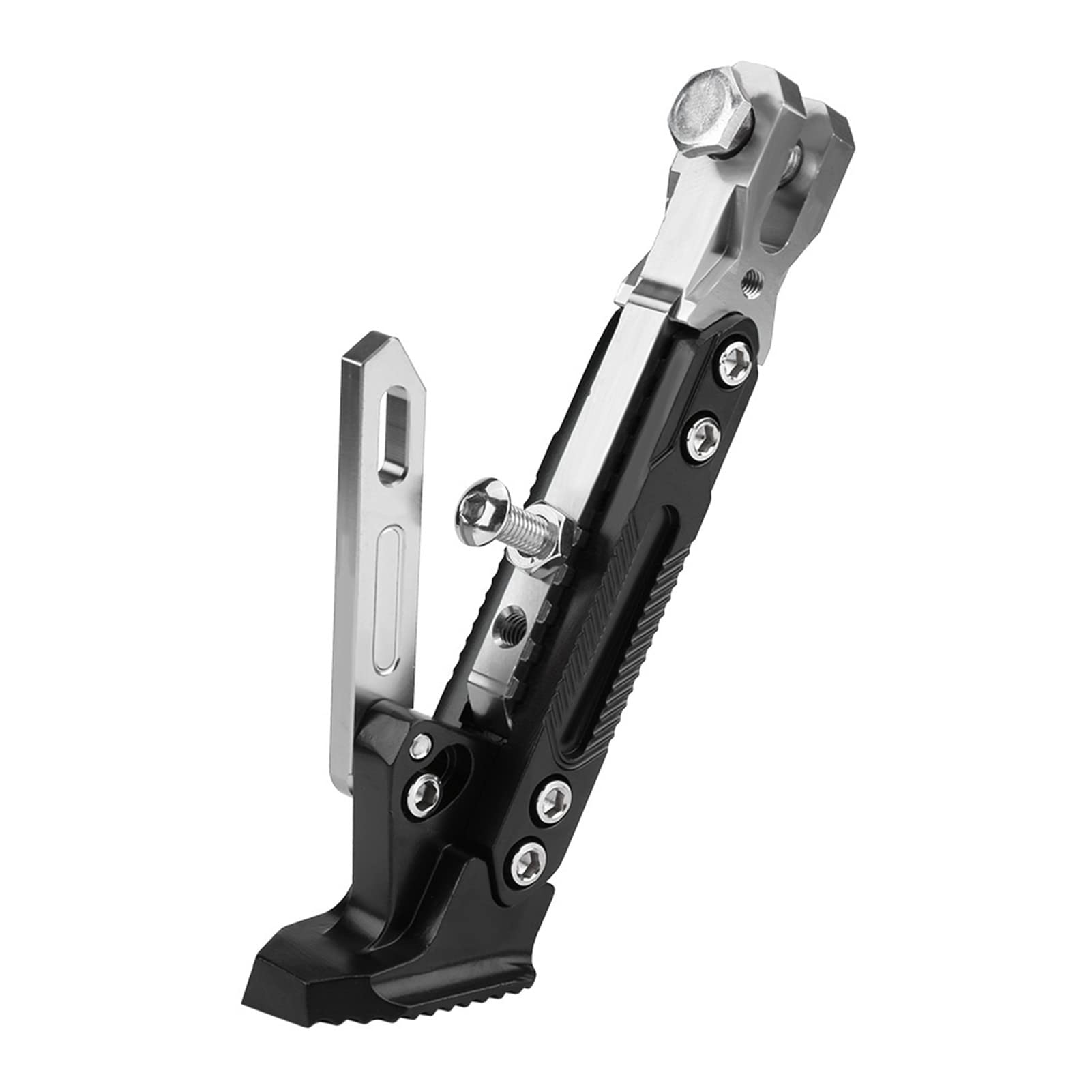 Ständer Seitenständer, universeller Motorrad Kickstand Seitenständer verstellbarer fußseitiger Stützständer für 155 2015-2016 N-MAX 125(Silber) von EVGATSAUTO