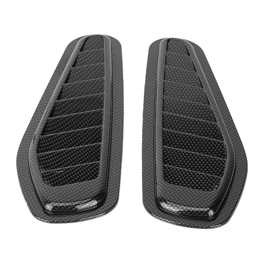 Universal Car Vent Kühlergrill Abdeckung, 2 tlg. Auto Luftstrom Einlass mit Carbonfaser Einlass Dekorative Schaufel Motorhauben Abzugshaube von EVGATSAUTO