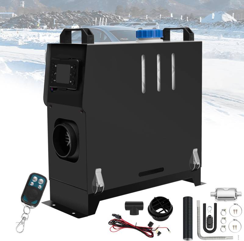 EVGTTI 5-8KW Air Standhezung Diesel, 12V Luftheizung, Air Diesel Heizung mit LCD Monitor + Fernbedienung integrierte Maschine für Auto RV (Schwarz) von EVGTTI