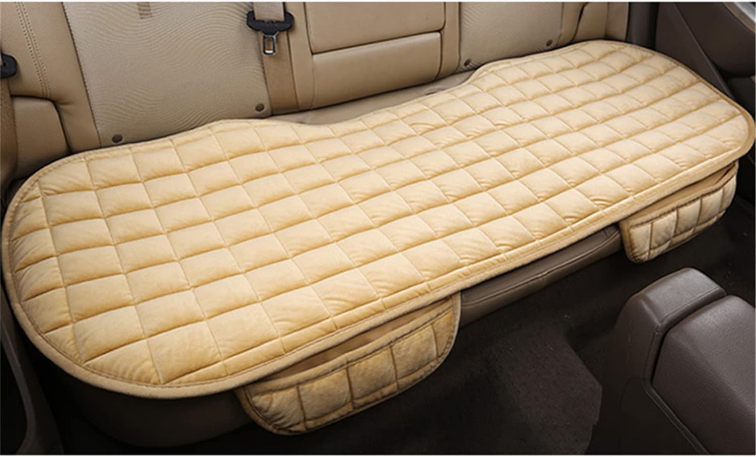 EVITH Auto Sitzauflagen für Audi S3 2000-2023, Anti Rutsch Autositzkissen, Sitzschutz, Autositzschoner, Sitzaufleger, Weich Atmungsaktiv Autositzbezüg,1-PCS(Rear)-Beige von EVITH