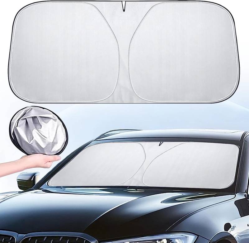Windschutzscheiben-Sonnenschutz für Lexus LS600H 4seats 2007-2014 2015, Frontscheibenabdeckung, Auto Frontscheibe Sonnenblende, UV-Schutz Faltbarer Wärmeisolierung,Silver von EVITH