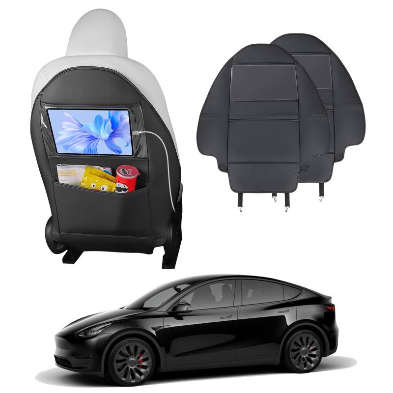 EVMODS 2 Stück für Tesla Model Y Sitzbezüge Model 3 Sitzschoner Wasserdicht Kindersitz Waschen für Tesla Rückenlehne Model Y Model 3 Zubehör 2024 2023 von EVMODS