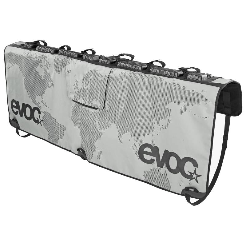 EVOC TAILGATE PAD für Fahrradtransport im Pickup (Fahrradträger ohne Anhängerkupplung, Fixierung von 6 Bikes, Schnellzugriff zum Ladeklappenhebel, Bike - & Heckklappenschutz, Größe: XL), Steingrau von EVOC