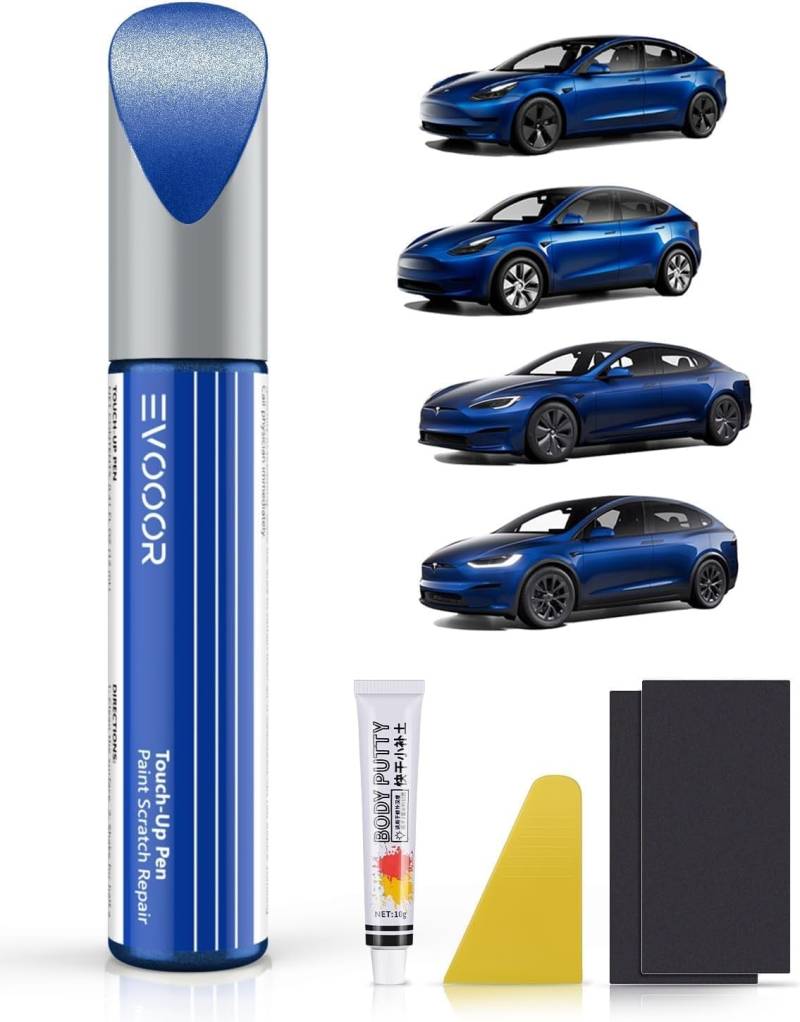 Deep Blue Metallic (PPSB) Nachbesserungslack für Tesla-DIY-Kit mit farblich abgestimmtem Nachbesserungslack für Model 3/Y/S/X von EVOOOR