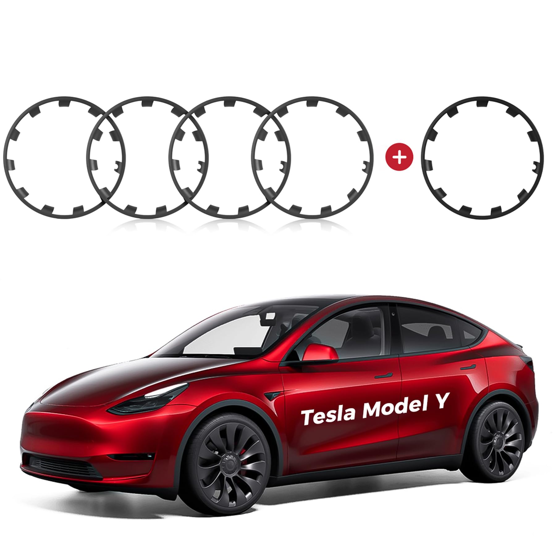 EVOOOR for Tesla Model Y 20 Zoll Felgenrand-Schutz ABS Felgenschutz für Tesla Model Y 21-Zoll-Uberturbine-Räder, (Gunpowder 21 Zoll,4 Stück) (5, Gunpowder) von EVOOOR