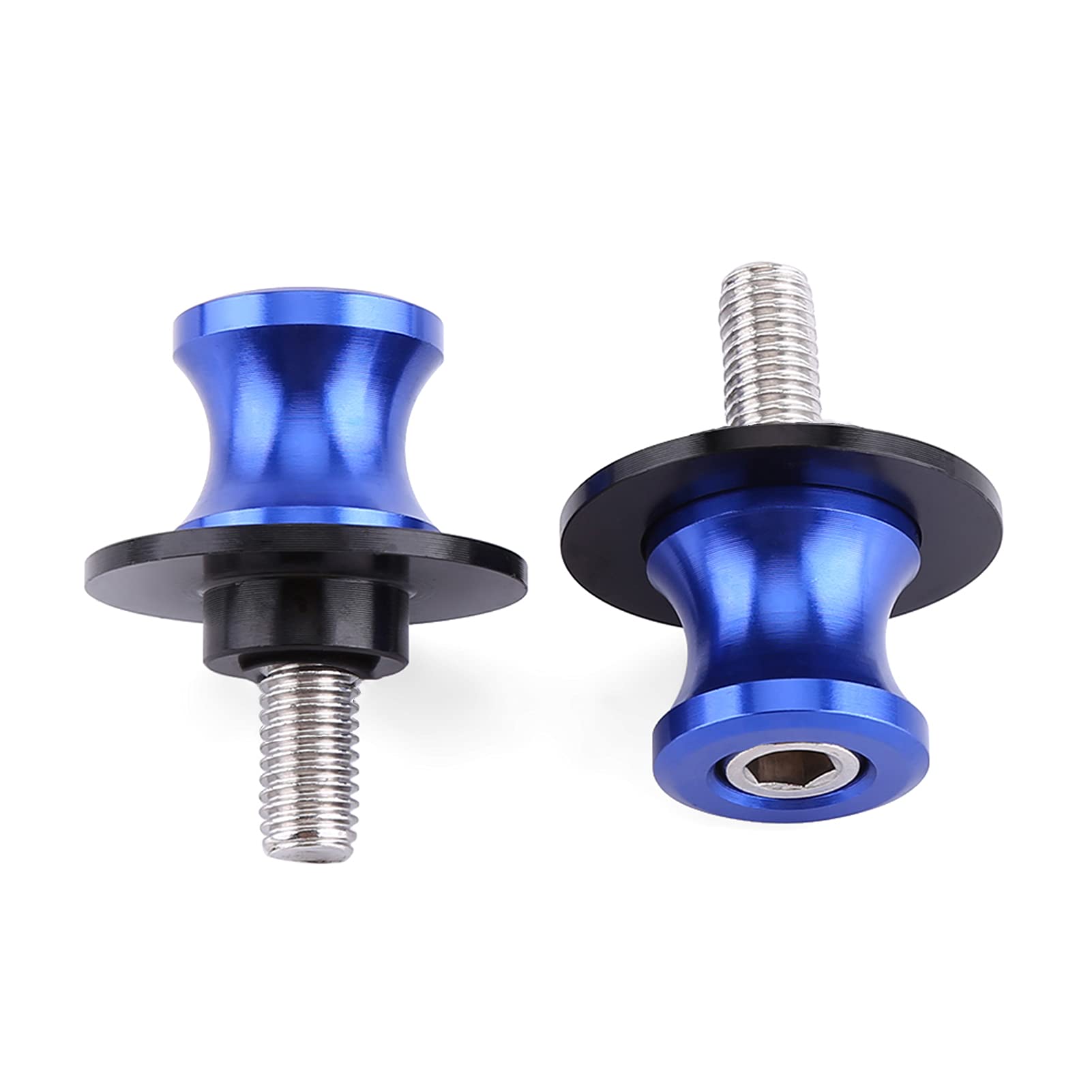 2PCS 6/8mm Motorrad CNC Hinten Stehen Schwinge Spule Sliders Stehen Schwinge Spulen Motorräder Universal Zubehör(8mm-Blau) von EVTSCAN