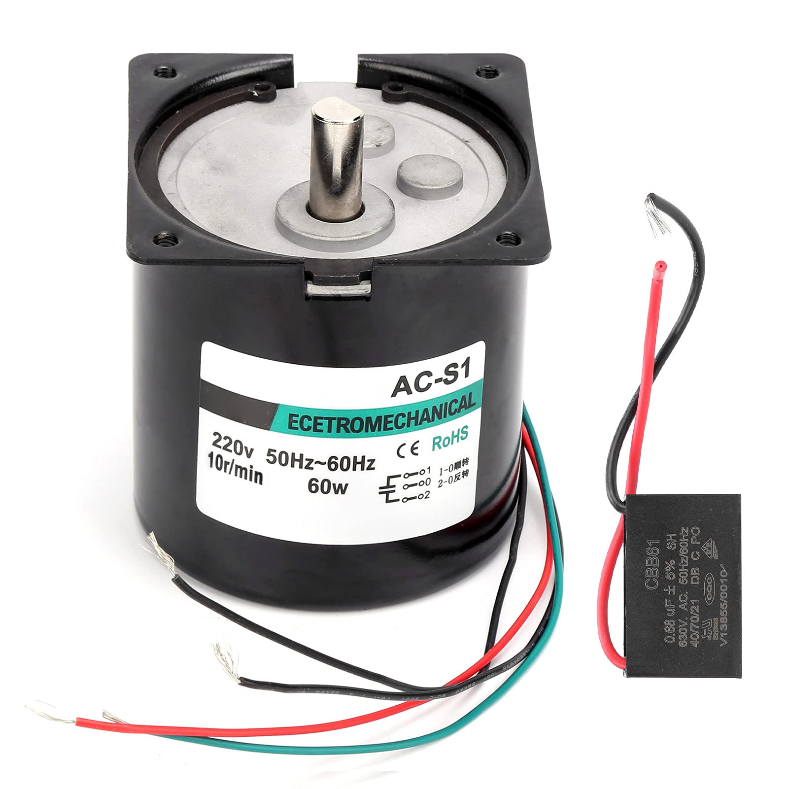 AC-Synchronmotor, Exzenterwelle, Permanentmagnet, langsame Geschwindigkeit, große Torsion, 60 W, XD80KTYZ für Haushaltsgeräte (10rpm/min AC220V) von EVTSCAN