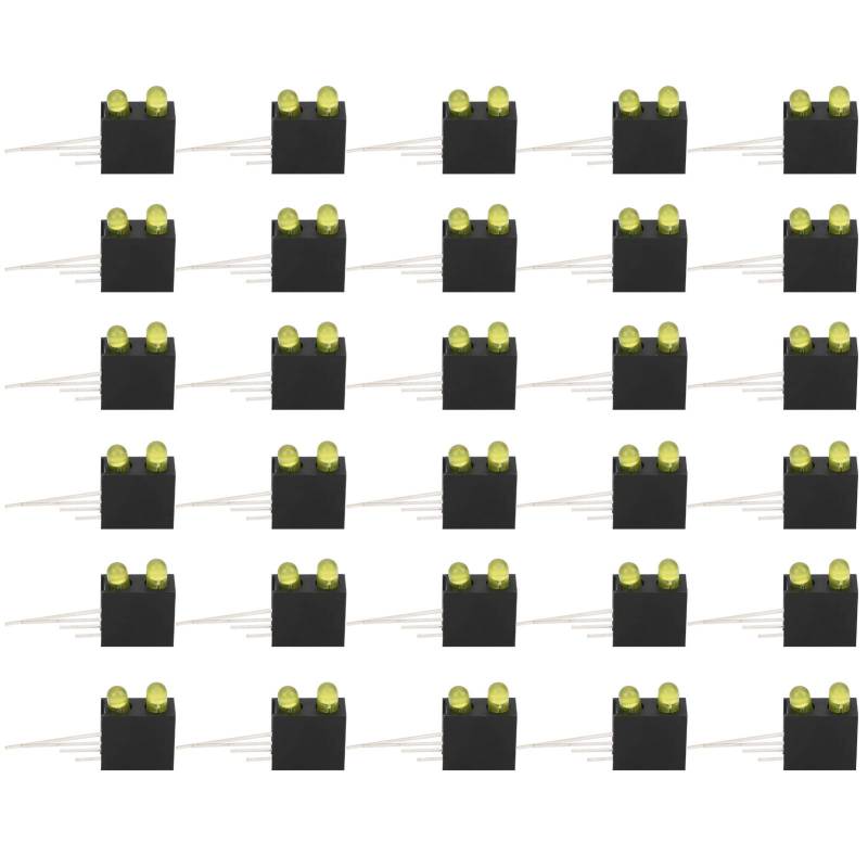 EVTSCAN 100 Pack 3mm LED -Halter, Lochdesign, Kunststoff, LED -Stiftschutz für DIY -LED -Installations- und Beleuchtungsprojekte (Yellow Light) von EVTSCAN