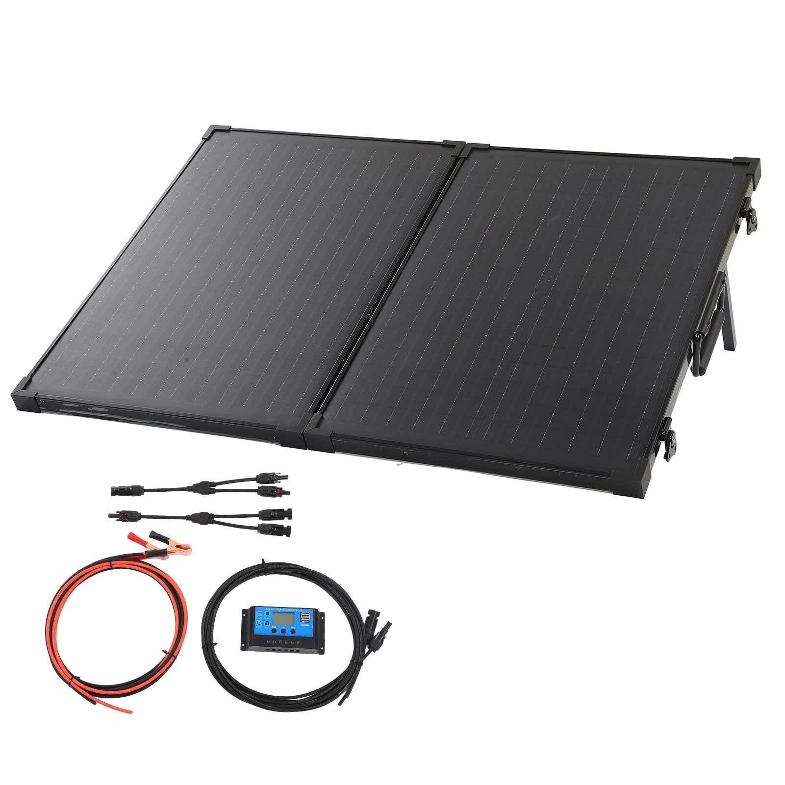 EVTSCAN 100W Tragbares Faltungs Solarpanel, 21% Effizienz, Korrosionsrahmen, komplettes Ladekit für Camping, Wohnmobil und Nutzung im Freien (100W) von EVTSCAN