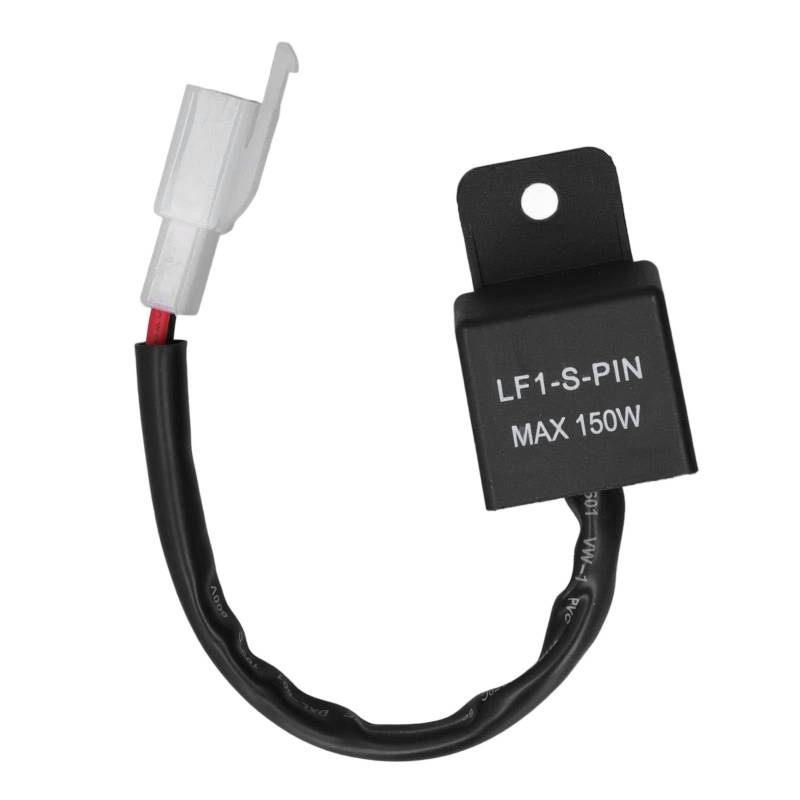 EVTSCAN 2-poliges LED-Blinkrelais mit Kabel für Motorrad-Blinker, 150 W, 12 V Gleichstrom, Plug & Play, Wasser – Design, stabiles ABS-Gehäuse von EVTSCAN