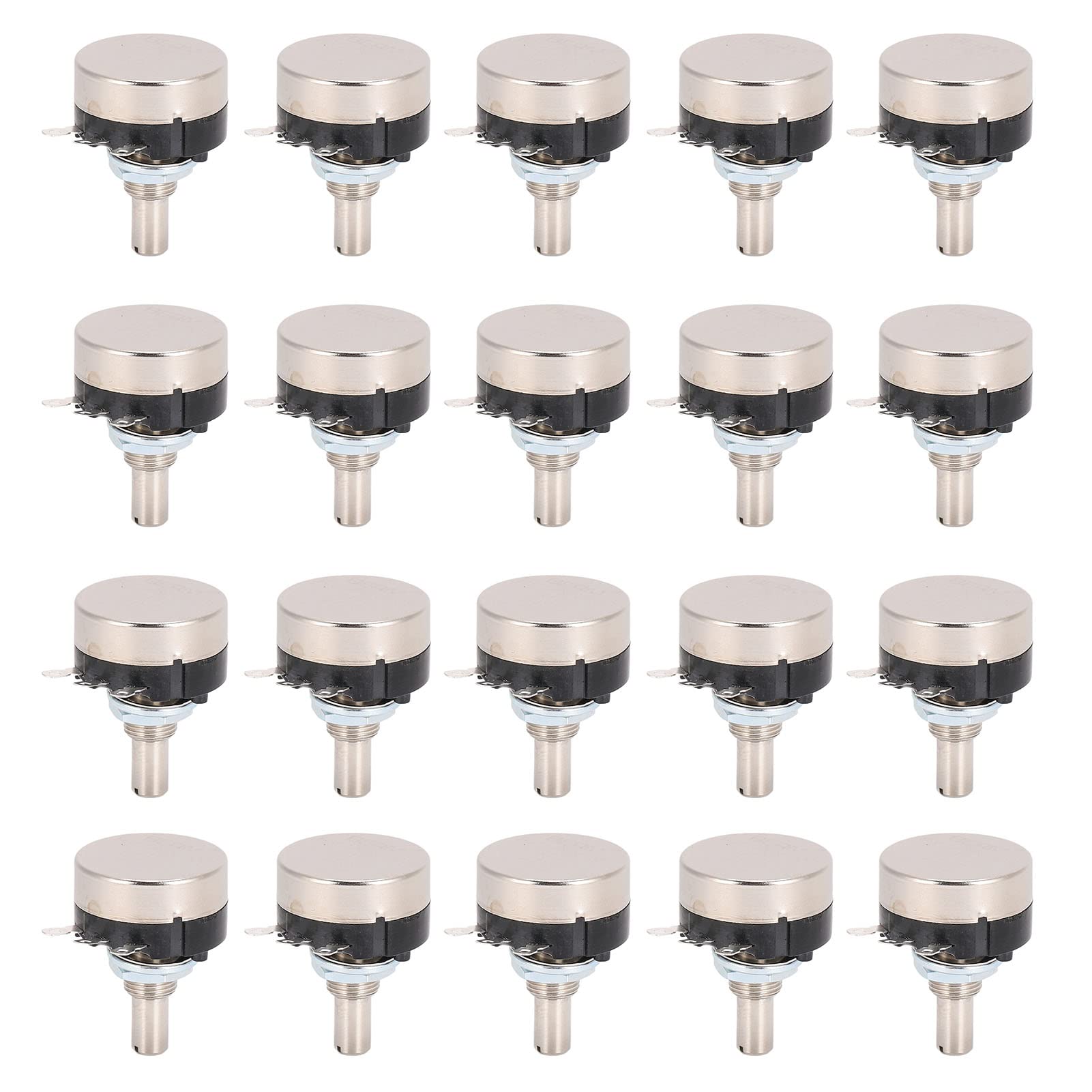 EVTSCAN 20 Pack 10k Carbonfilm -Potentiometer, Einzelwende -Rotary -, silberbeschichtete Anschlüsse für Audio -Lautstärkeregel -Stromverstärker DIY -Projekte (B102 1K) von EVTSCAN