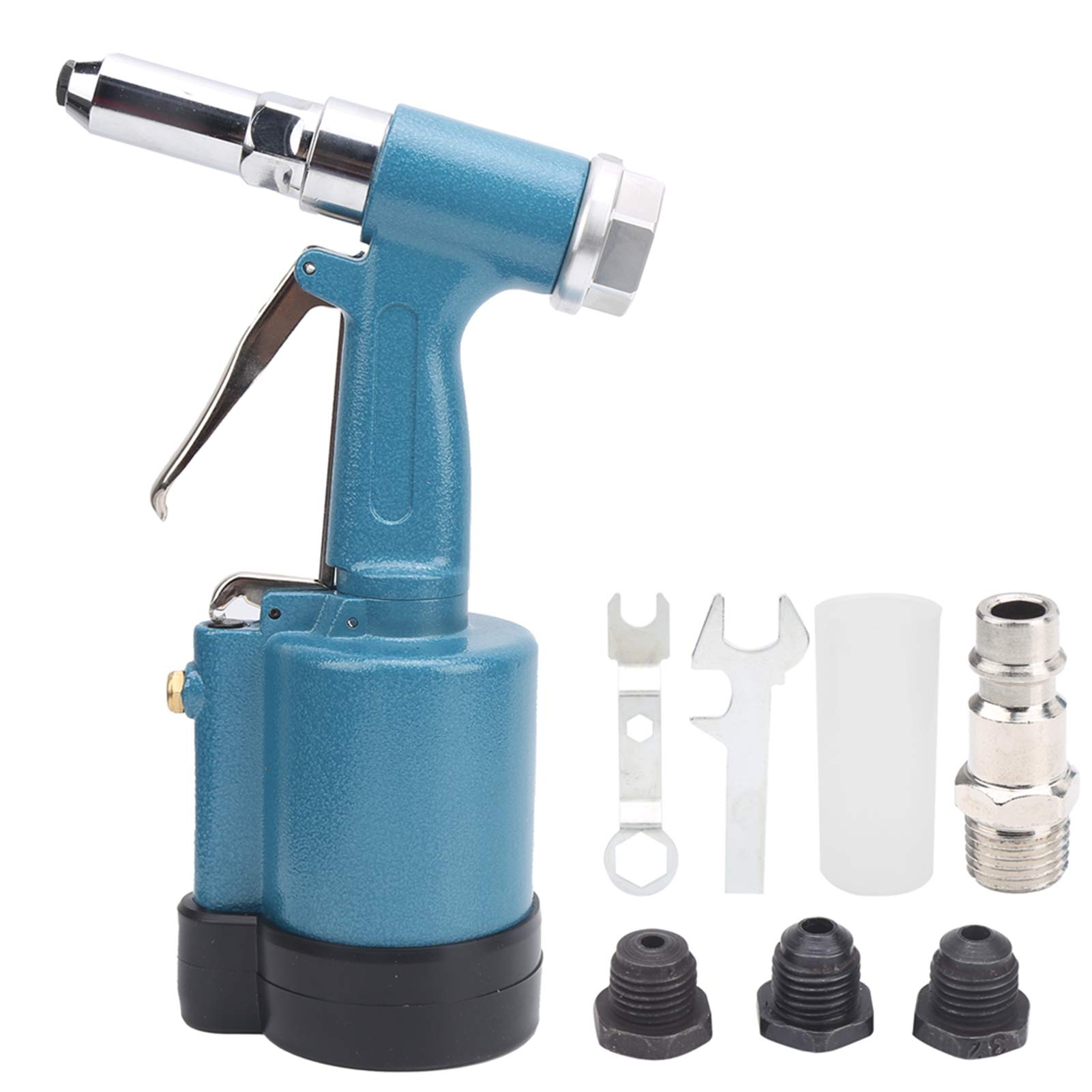 EVTSCAN Air Rivet Gun Industrial Grade 3 -Jaw Pneumatic Riveter Aviation Aluminiumhydraulikstruktur Blau (European Style) von EVTSCAN