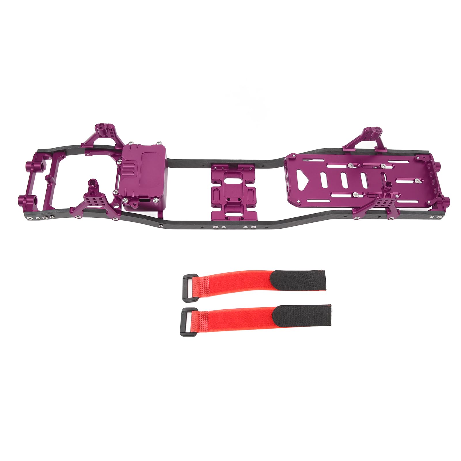 EVTSCAN RC Carbon Faser -Chassis -Rahmen Aluminium -Leichtmetall -Radstandsaufhängelstrahl für SCX10 1/10 (Purple) von EVTSCAN