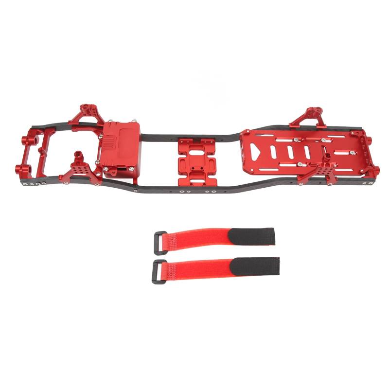 EVTSCAN RC Carbon Faser -Chassis -Rahmen Aluminium -Leichtmetall -Radstandsaufhängelstrahl für SCX10 1/10 (Red) von EVTSCAN