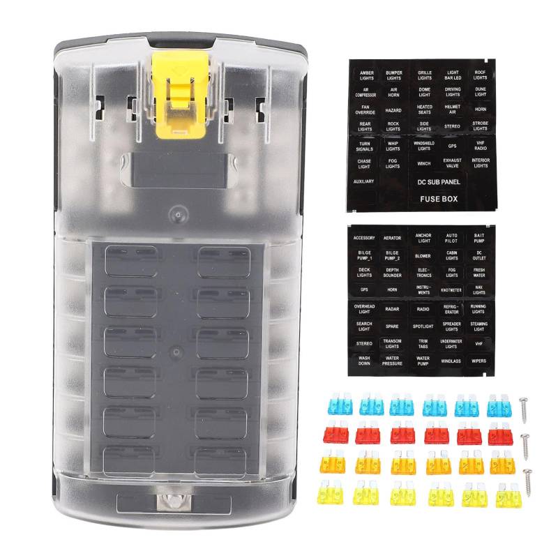 EVTSCAN ST Blade Block 12 Circuit ATO -Box mit Erdsicherheitsschlossschnalle 5a 10a 15a 20a S 32V 180a von EVTSCAN