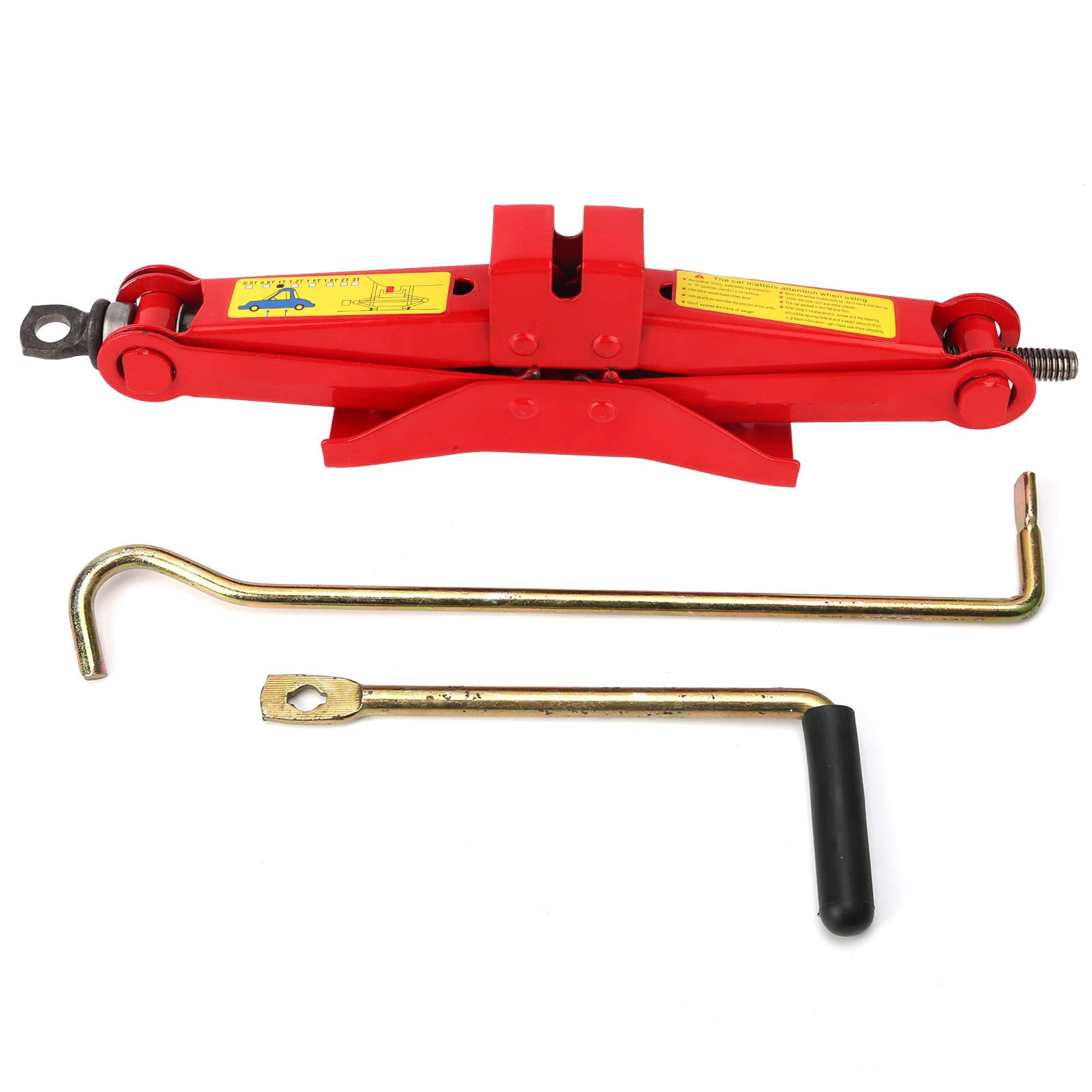 Scissor Jack Professional Car Trunk Reifen Eisengriff Hebewerkzeug rot im Freien (1T) von EVTSCAN