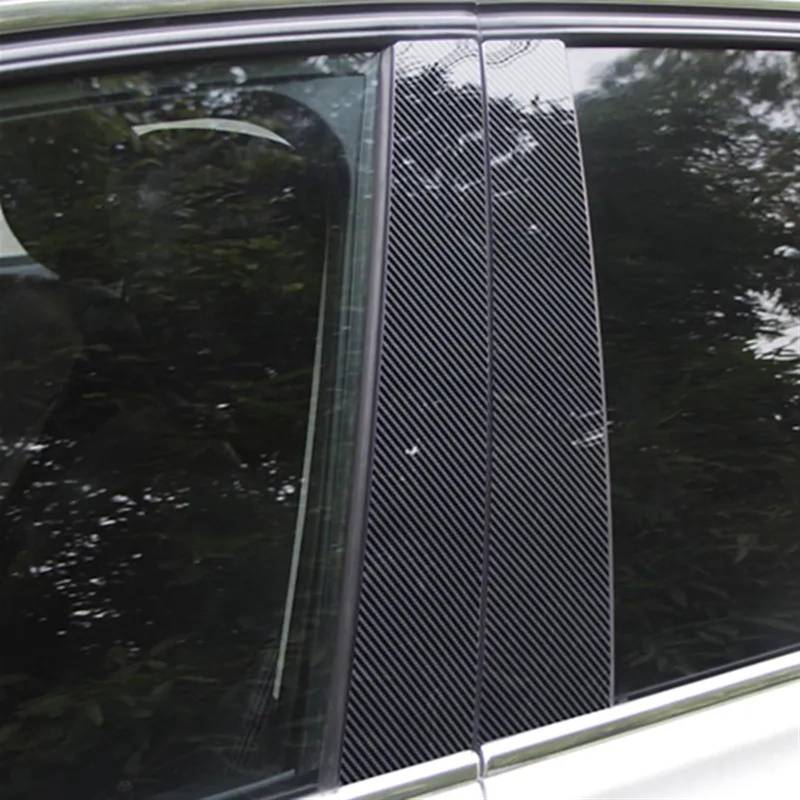 B/C Säulenverkleidung, EVURU 6 Stücke Carbon Look Auto Säule Beiträge Tür Fenster Aufkleber Zierleisten Abdeckung for Nissan Qashqai J10 2008-2011 2012 2013 Zubehör von EVURU