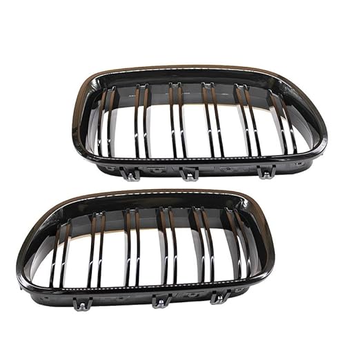 Für B&MW 5er F10 F11 F18 520d 530d 540i 2010 2011 2012 2013 2014 2015 2016 Dual Slats Grill Car Front Kidney Grille Grill Front Kühlergrille von EVURU