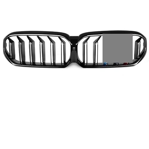 Für B&MW 5er G30 G31 F90 (M5) LCI Glänzend Schwarz ABS M Stil Farbe Kunststoff Frontstoßstange Auto Dekor Grill Nierengitter Front Kühlergrille (Color : 2 Slat Gloss M) von EVURU