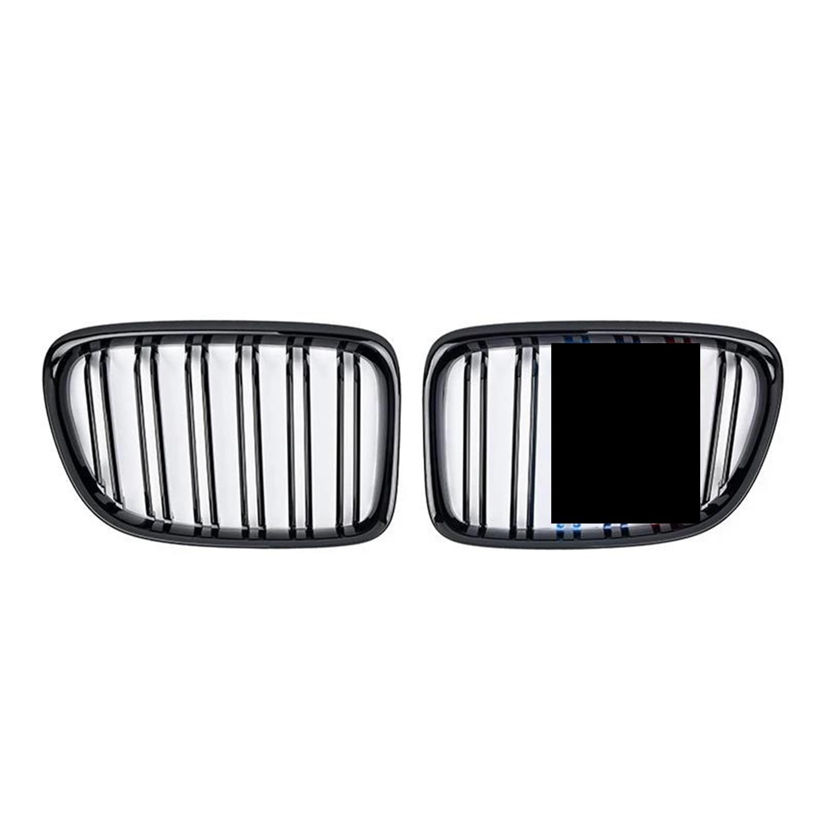 Für B&MW X1 E84 Frontnieren-Doppellamellengrill 2010–2015 – M-Grilles Racing Grill Front Kühlergrille (Color : Three colors Gloss black) von EVURU