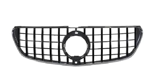 Kühlergrill Front Grill Für me&rc&ed&es Für Be&nz V-Klasse W447 V260 2016-2017 GT R Style Schwarz/Silber Auto Obere Stoßstange Ansaughaube Mesh Grid Frontgrill von EVURU