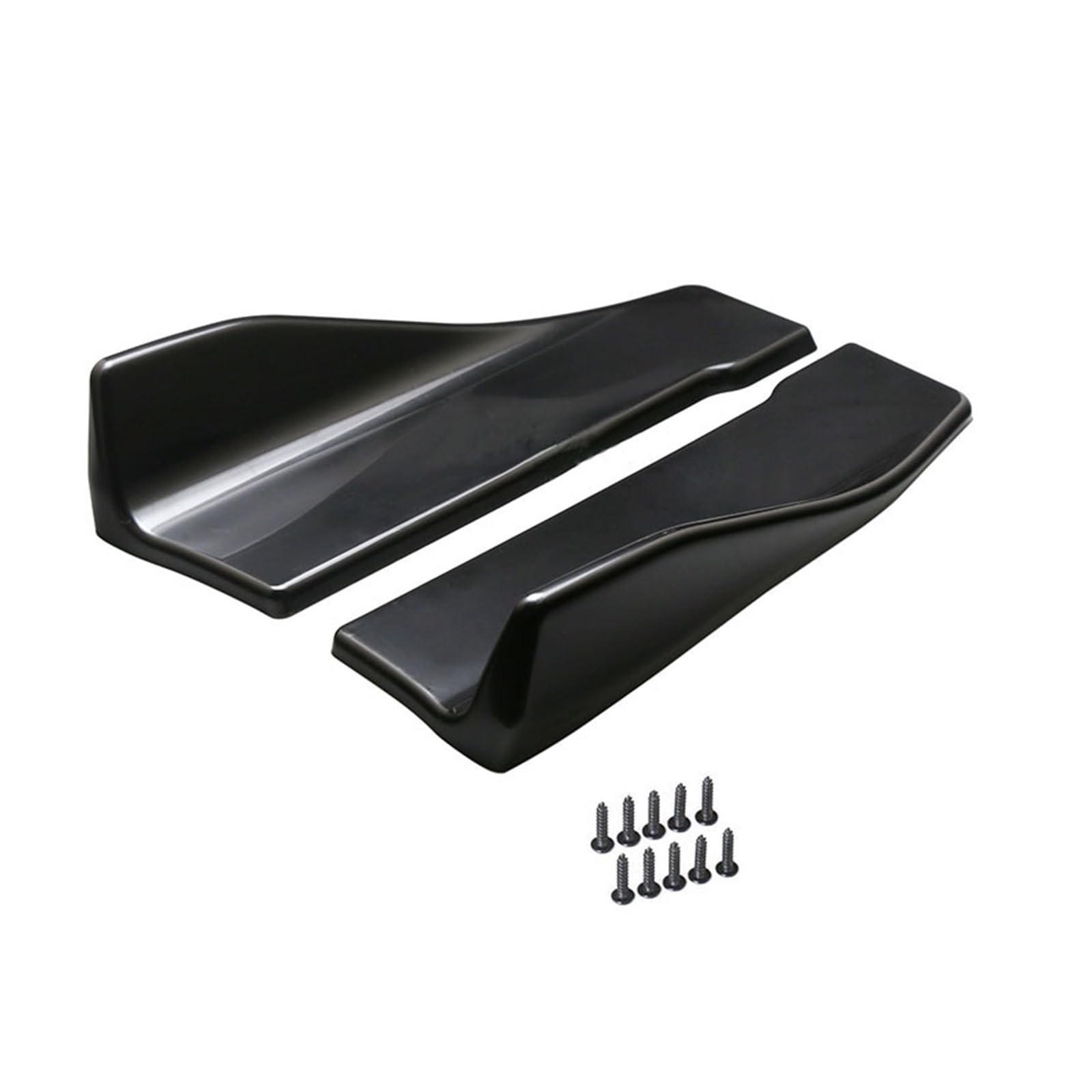 Qiong store Universeller 35 cm langer Auto-Spoiler, seitliche Frontstoßstange, hintere Seitenschweller, Lippe, Rockerflügel, glänzend schwarz, Schutzverkleidungen von EVURU