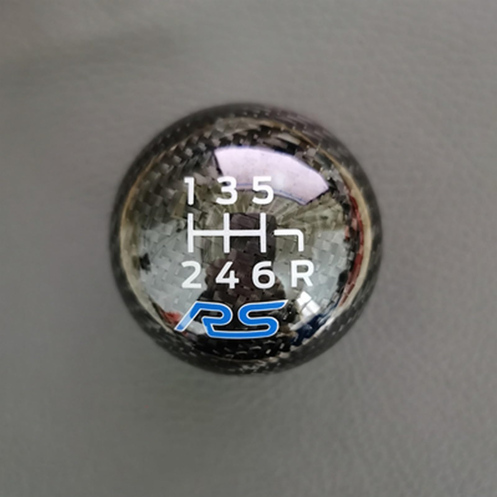 Schaltknäufe, EVURU 6-Gang-Schaltknauf for Ford Focus Fiesta RS ST Schaltknauf Auto Handball Schalthebel Kohlefaser-Aluminiumlegierung (Color : Carbon Fibre RS-01) von EVURU
