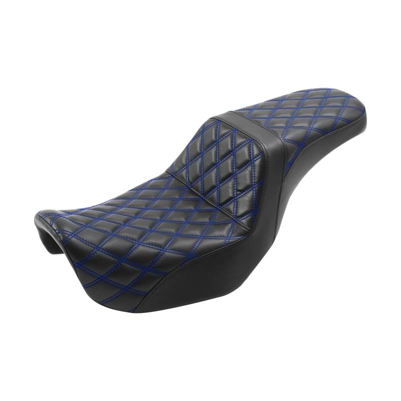 Motorcycle Seat Compatible With Harley Dyna 2006-2017 FXD FXDWG FLD Fat Street Bob Super Glide Custom Low Rider Driver Passenger(Blue) von EWOPILNEX