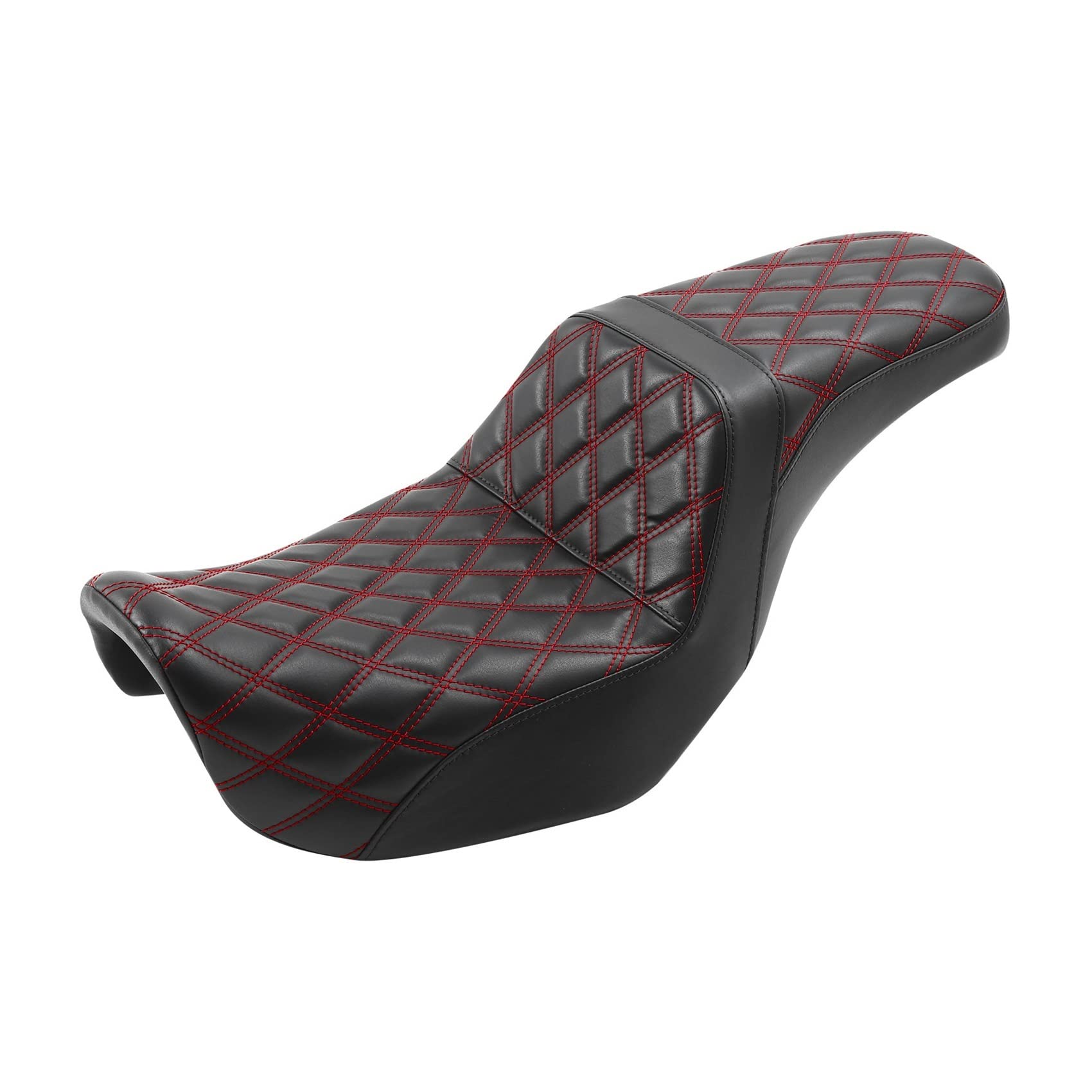 Motorcycle Seat Compatible With Harley Dyna 2006-2017 FXD FXDWG FLD Fat Street Bob Super Glide Custom Low Rider Driver Passenger(Red) von EWOPILNEX