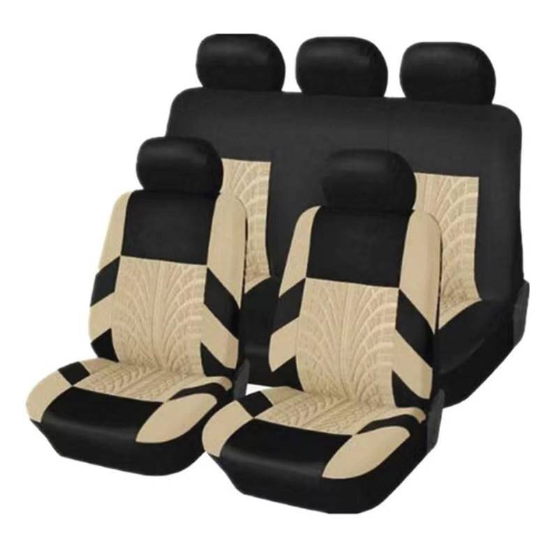 EWRMW Auto Sitzbezügesets Für Audi A4 B6 Sedan 2001 2002 2003 2004, Leder Sitzbezüge Wasserdicht Rutschfester Atmungsaktive Antifouling auflagen Set,A/Beige von EWRMW