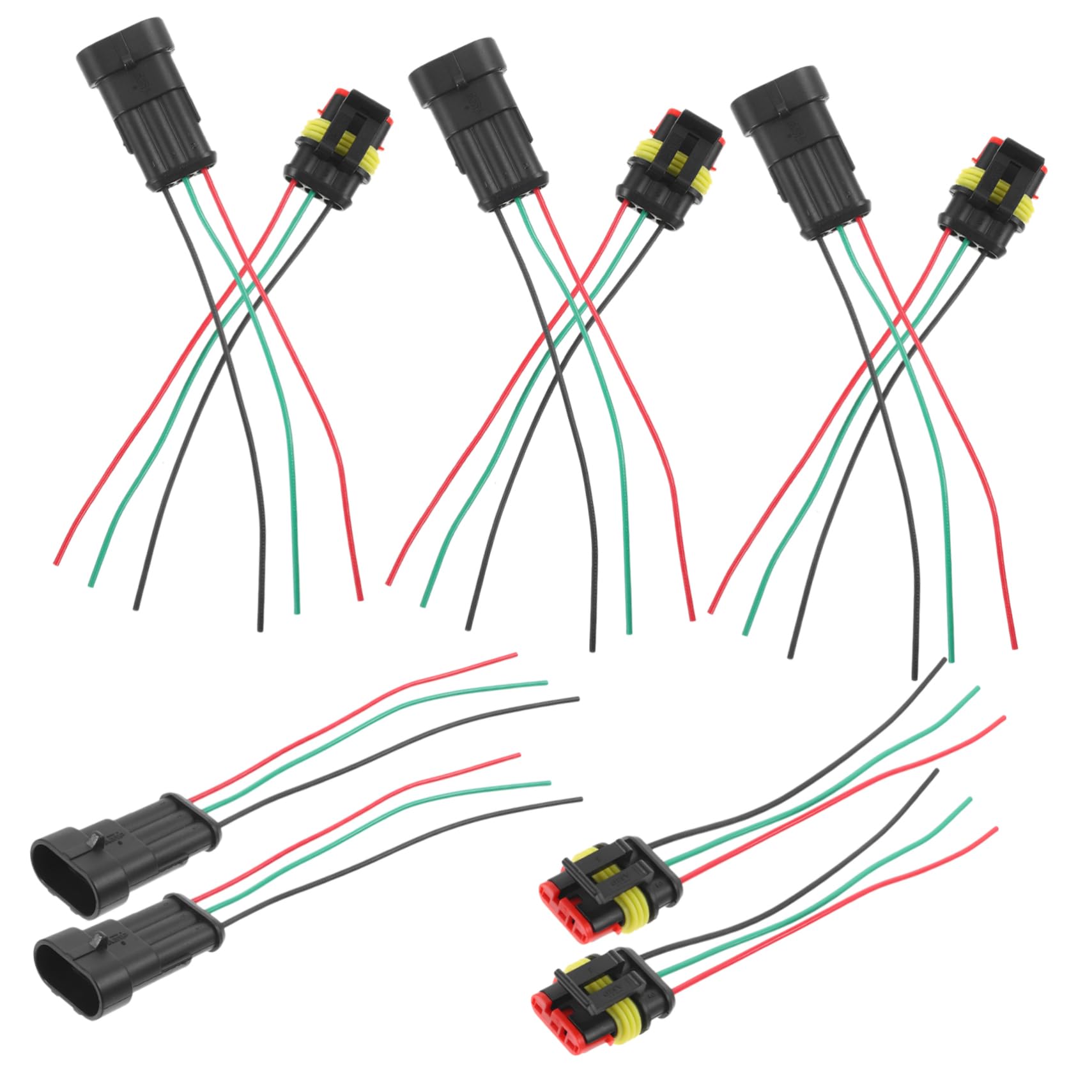 EXAOMBLE 5 Paare Auto- Draht Anschlüsse Stecker Stift Schnellverschluss-schlauchverbinder Schrumpfverbinder Löten Leistung Kabelclips Kabelbinder Crimpverbinder Wasserdicht Plastik von EXAOMBLE