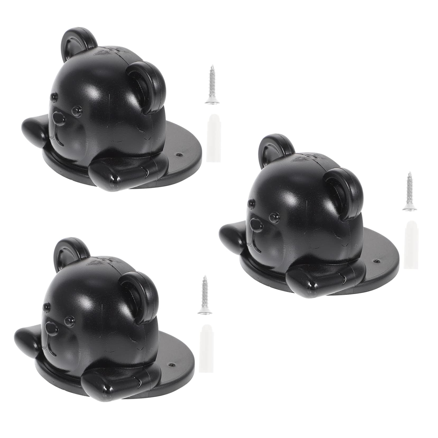 EXCEART 3St Türstopper aus transparentem Silikon Fälschung Clip Spiele aufblasbarer weihnachtsbaum door stops Türstopper für Zuhause Türsteher Cartoon-Türstopper Kieselgel Black von EXCEART