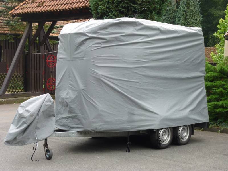 Pferdeanhänger Schutzhaube Schutz Hülle Schutzplane Abdeckung Garage für 2er Pferdetransporter von EXCOLO